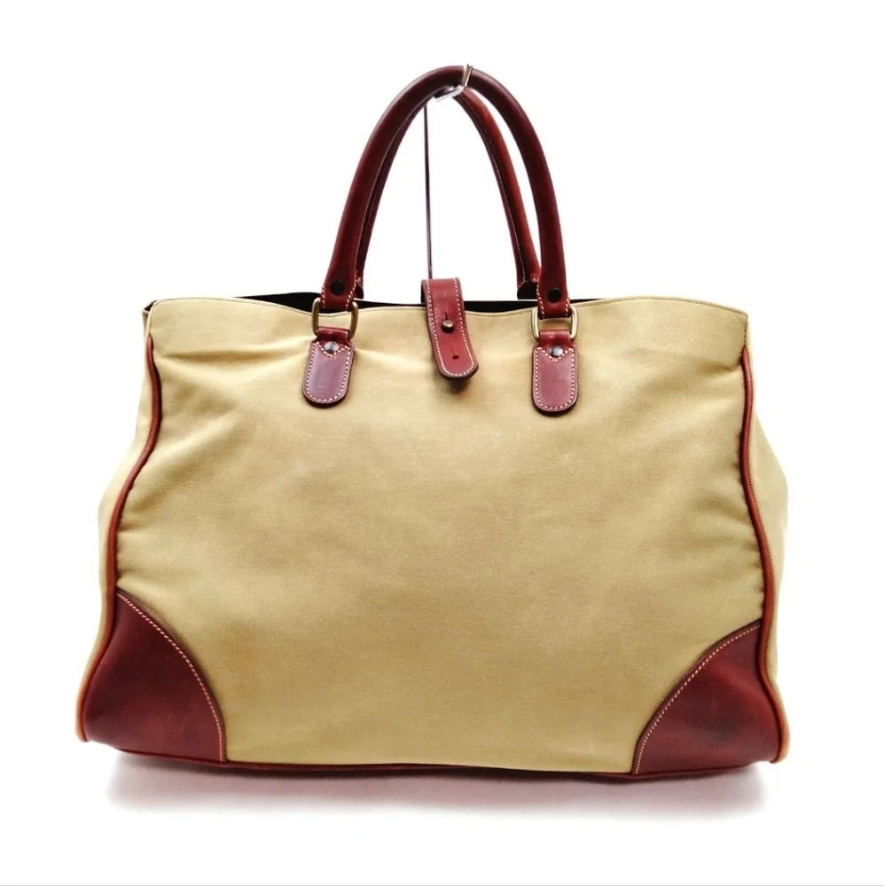 Ettinger London Tote Bag Tan/Brown Canvas/Leather Large